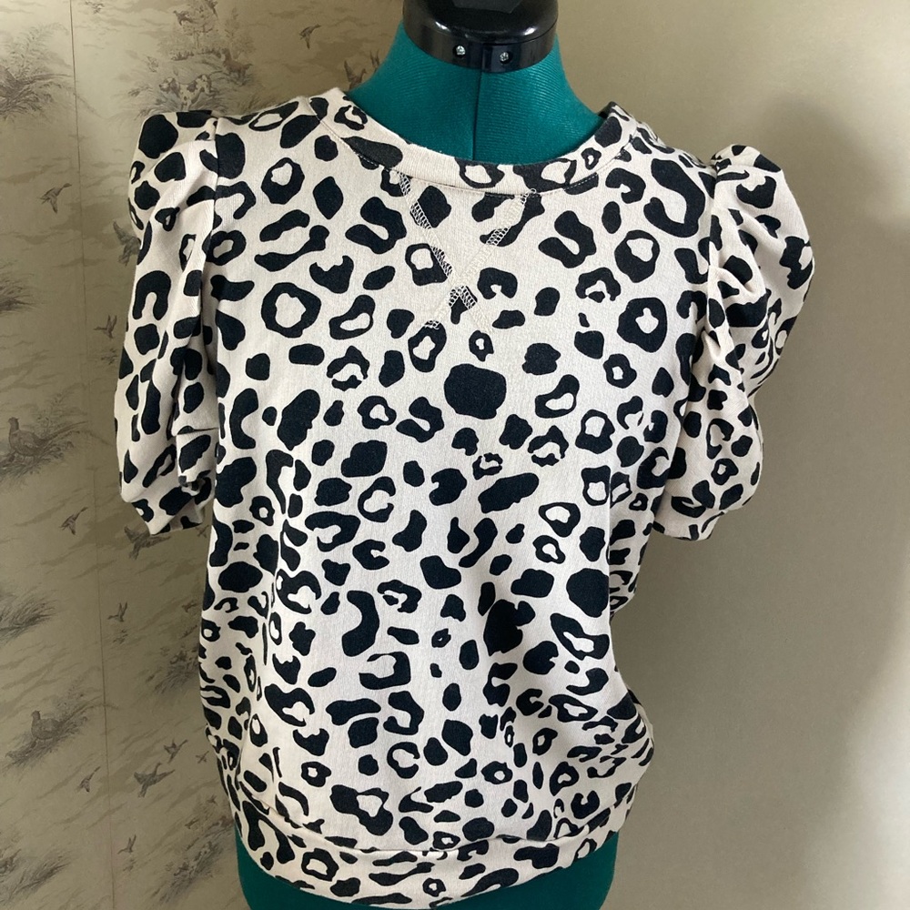 Black and White Puff Sleeve Blouse - Who What Wear